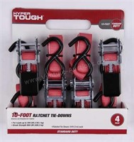 Hyper Tough 10ft Ratchet Tie-Downs, 4-Pack