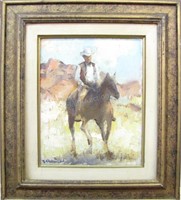 Ruth B Anderson 10x8 O/B Cowboy on Horseback