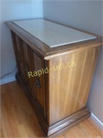 Beautiful Oak Cabinet with Stone Top Inlay