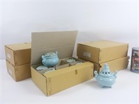 5 boîtes de 6 brûleurs à encens en céramique bleu