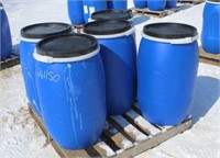 (5) 30 Gal Food Grade Poly Barrels w/Removable