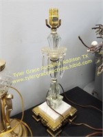 MARBLE BASED CRYSTAL LAMP W LUSTRES