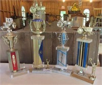 Group of Antique Tractor Show Trophies