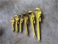 Set of 6 pipe wrenches