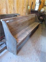 Very Early 7 Foot Pine Church Pew