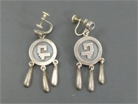 Vintage Sterling Silver Texco Mexico Earrings