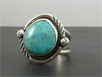 Old Navajo Sterling Silver & Turquoise Ring.