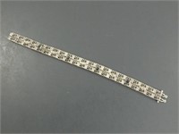 Vintage Sterling Silver Bracelet 7 1/4" Long,