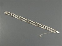Vintage Sterling Silver Bracelet 7 1/4" Long,