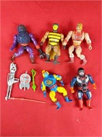 Five Vintage 1980's He-Man Action Figures