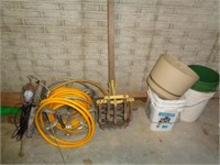 Hose Reel, Cultivator and Buckets