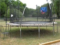 Trampoline with mesh guard