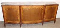 Large marble top fancy French inlay buffet