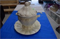 Soup Tureen with lid, ladle & under plate