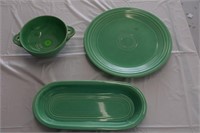 Fiesta Plate and Utility Bowl and Sugar Bowl