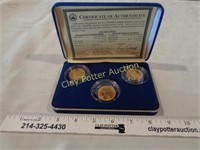 3 Coins in Case with COA