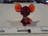Hand Painted Fenton - Red Mouse