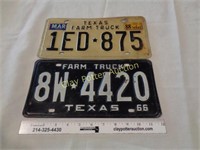 1966 Texas Farm License Plate - 420