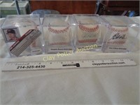 4 Autographed Baseballs in Cases
