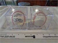 Autographed Baseballs in Cases