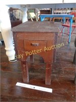 Antique Wood Table with Drawer 2