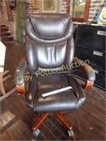 Leather & Wood Office Chair