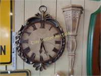 Wall Decor Clock & Pocket Sconce