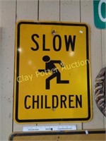 Metal Traffic Sign - SLOW CHILDREN