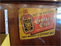 Antique Century Club Whiskey Sign