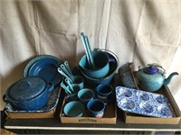 Blue Speckled Enamel Ware