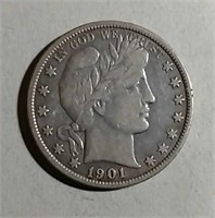 1901  Barber Half Dollar  F