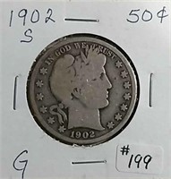 1902-S  Barber Half Dollar  G