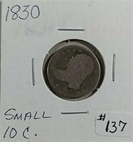 1830  Capped Bust Dime  AG