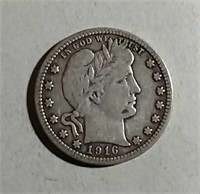 1916-D  Barber Quarter  F