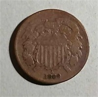 1869  Two-Cent Piece  G