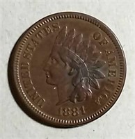1881  Indian Head Cent  VF+