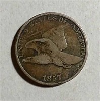 1857  Flying Eagle Cent  G Details  Scratched
