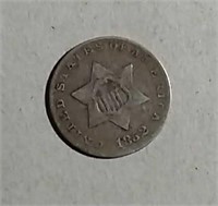 1852  Three-Cent Piece  F
