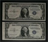 2  1935-E  $1 Silver Certificates  AU
