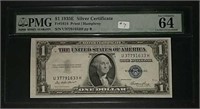1935-E  $1 Silver Certificate  PMG CU 64