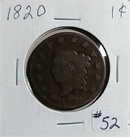1820  Coronet Large Cent  G