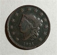 1831  Coronet Large Cent  VG