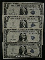 8  1935-F  $1 Silver Certificates  Unc. - CU