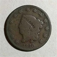 1828  Coronet Large Cent  G