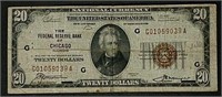 1929  $20  FRN   Brown Seal  National Currency  VG