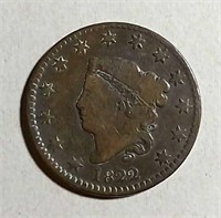 1822  Coronet Large Cent  VG