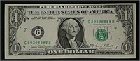 1969-D  $1 FRN  ( 5 ) 8's  Ch CU