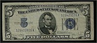 1934-D  $5 Silver Certificate  Wide I  XF