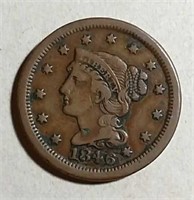 1846  Braided Hair Large Cent  F
