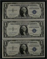 3  1935-E  $1 Silver Certificates  CU
